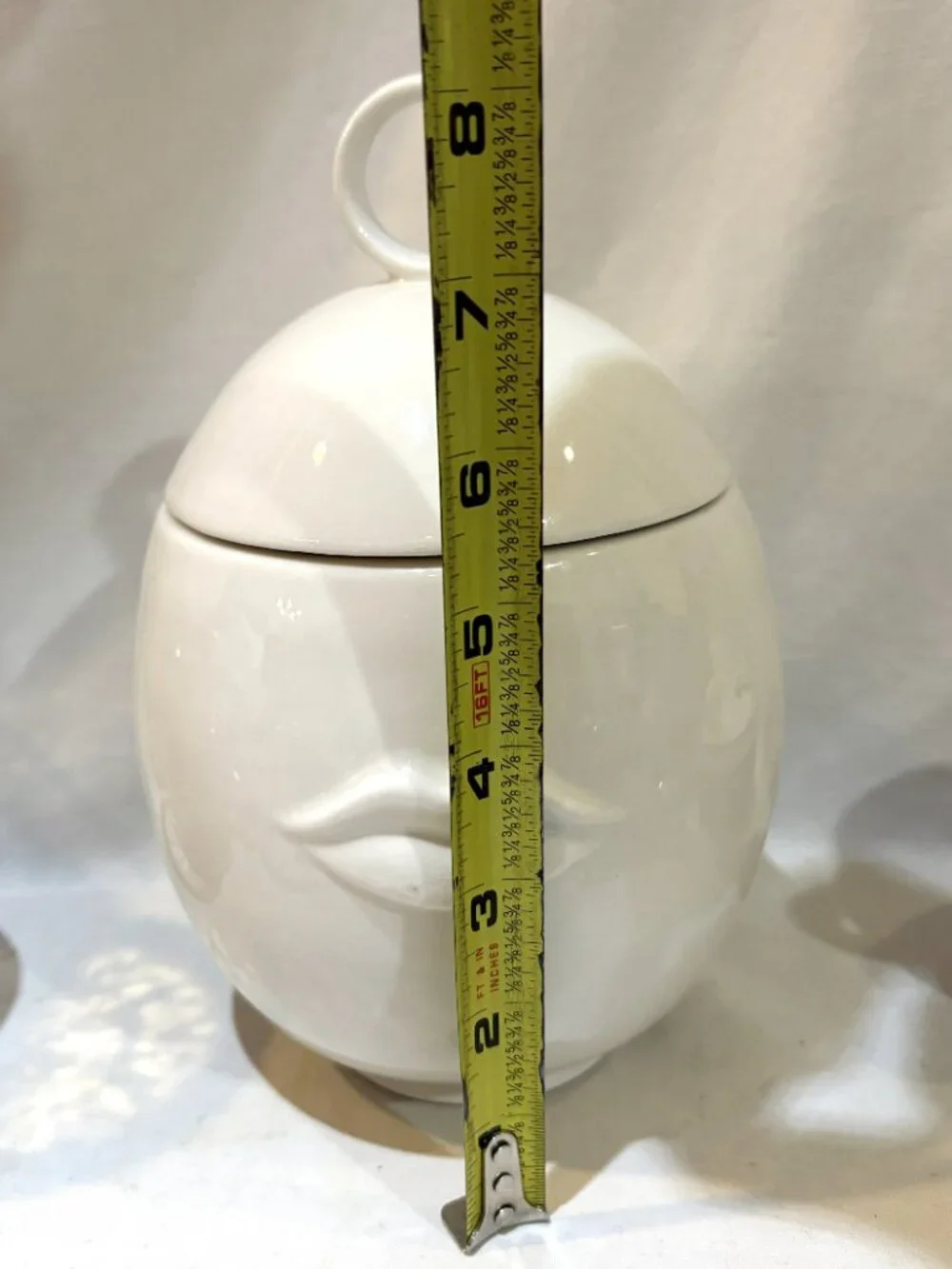 Jonathan Adler Mr & Mrs Muse White Porcelain Lidded Canister Cookie Jar